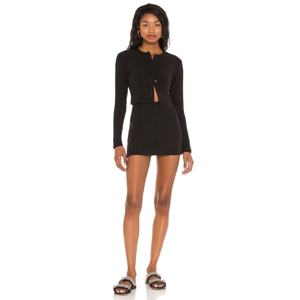 Frankies Bikinis Cheri Terry Cardigan In Black Cr… - image 4